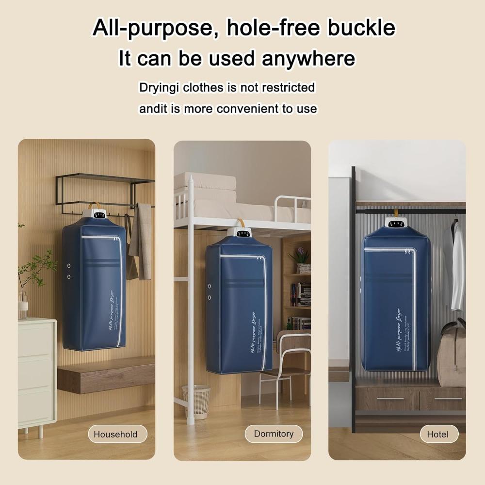 Portable Clothes Dryer, Mini Compact Dryer, Upgraded Fast-Drying Machine with Adjustable Timer & Wrinkle-Reducing Heat, for Trav