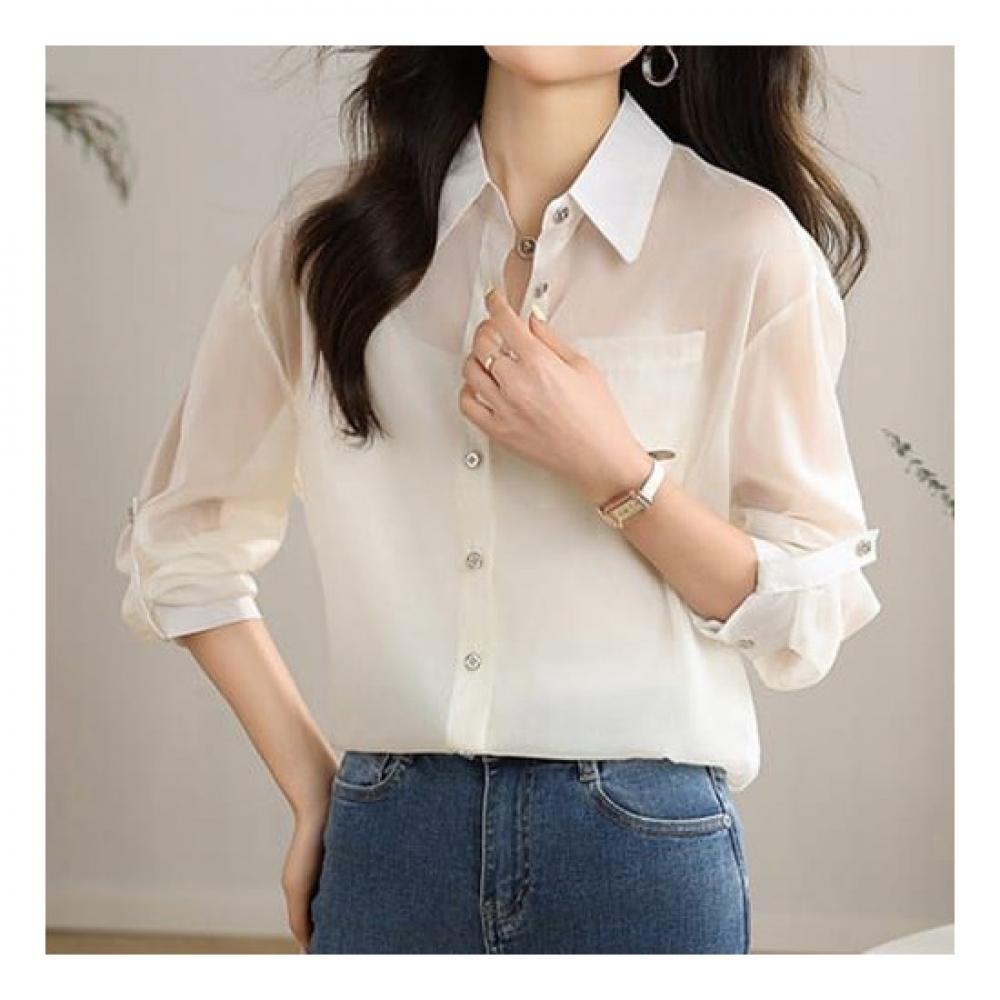Navava Men Casual Thin Breathable Summer Long Sleeve Shirt Nb2083