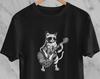 Cat Guitarist T-Shirt, Ringspun Cotton Music Tee