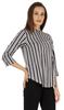 Inkmeso Fashionable Printed Casual Top For Women  s Mandarin Collar Relaxed-Fit Tunic