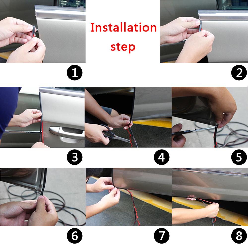 2 Meter Car Door Protector Decor Strip Universal Auto Door Edge Bumper  Anti-scratch Rubber Seal Guard Strip Car Styling