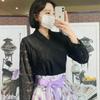 Koreanischer moderner Hanbok Schwarze Spitzen-Jeogori-Jacke