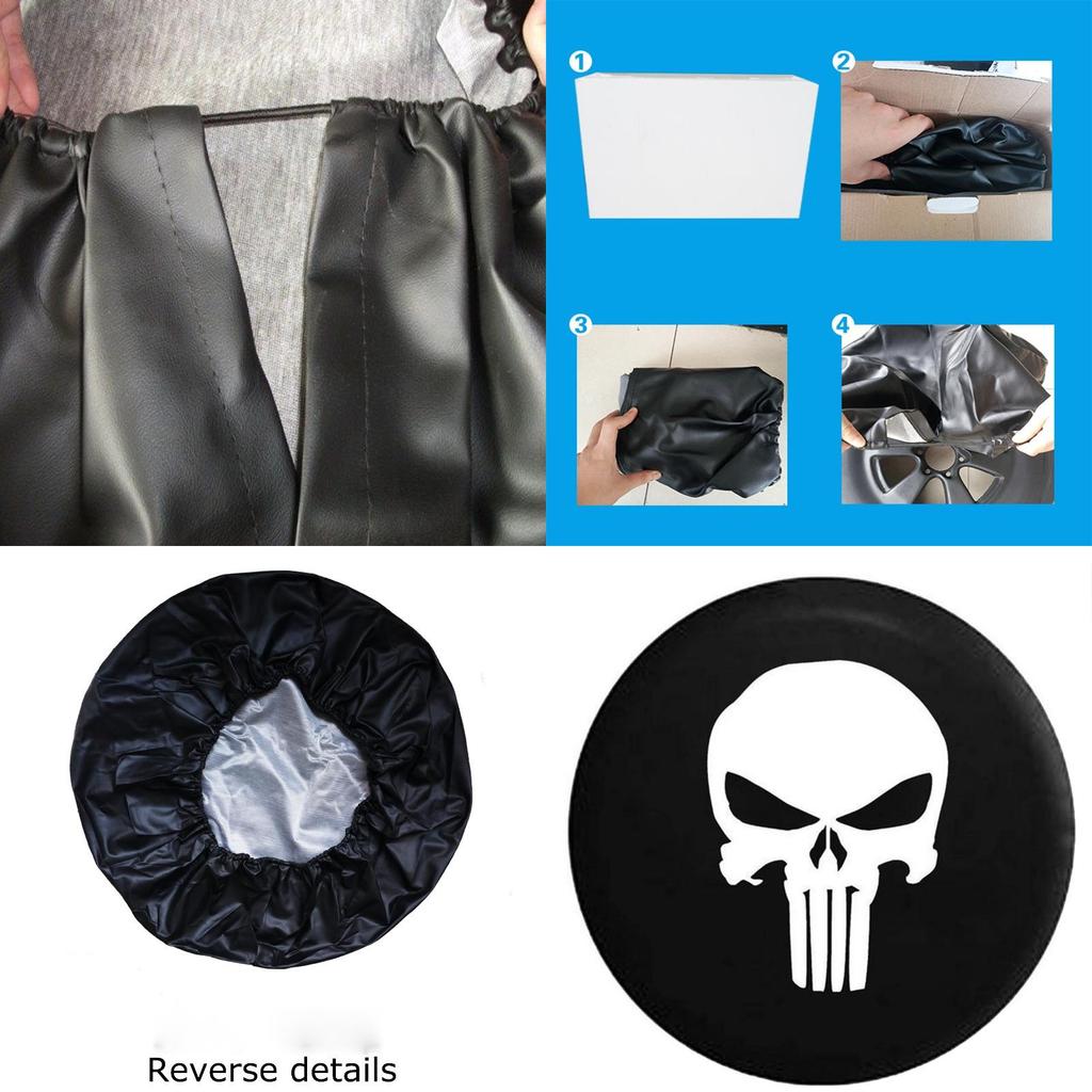 Wheel Skull Spare Tire Tyre Case Cover 3233" Protector For Cau Wrangler