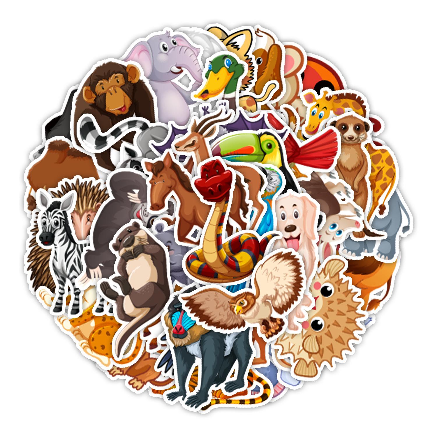 

40/80/200 Animal Cartoon Graffiti Stickers Suitcase Car Water Cup Waterproof Decorative Stickers