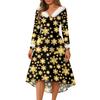 Christmas Party Printed Dresses For Women Vintage Christmas Midi Dress Casual Dresses Cocktail Dress Party Festive Dresses