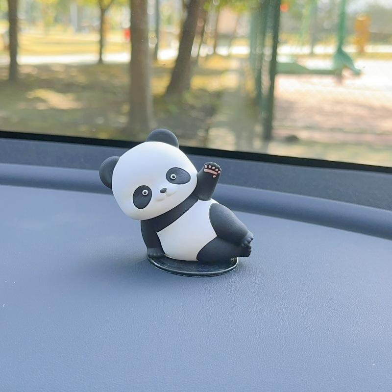 New Car Ornaments, Cute Panda Doll, Car Aromatherapy Perfume, Center Console Decoration, Cartoon Car Aroma Diffuser Stone