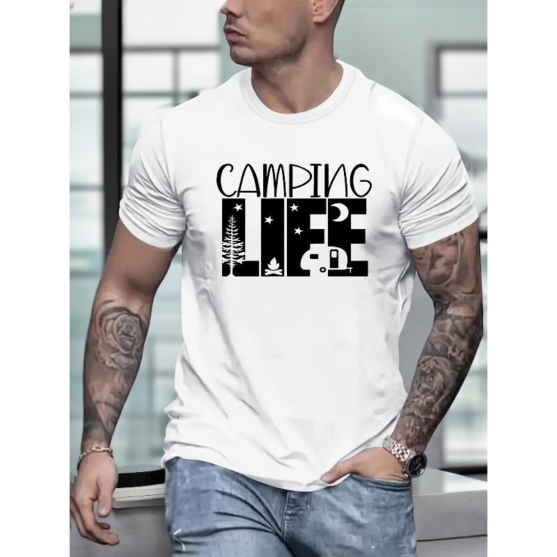 

Men s Versatile T-Shirt, High-End Fashion Casual Printed Short Sleeve Trendy Top 4XL білий