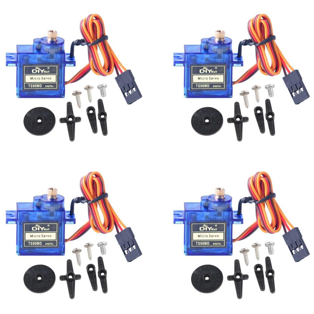 RCmall 4-Pack TS90MD 9g Micro All-Metal Gear Digital Servo with 270 Degree Control Angle for RC Drones and Smart Cars