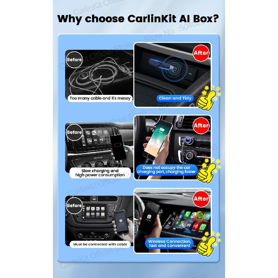 Mini 5 Pro CarlinKit 5.0 Wireless CarPlay Dongle Wireless Android Auto Adapter AI Smart Box Car Intelligent Systems For OEM Car