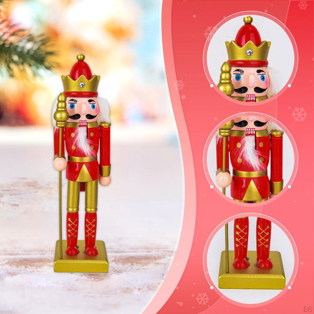 Christmas Nutcracker Figurine Decorative Statue Decor Collectibles Desktop Ornament Puppet