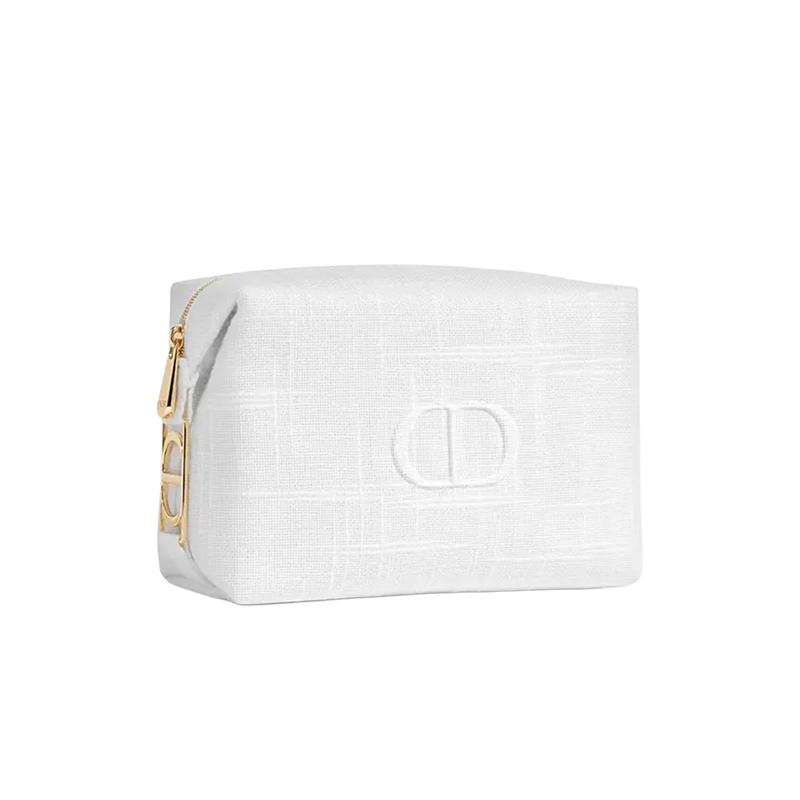 DIOR fabric white cosmetic bag portable storage белый