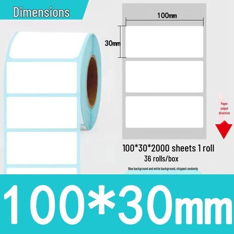 Three-Proof Thermal Label Paper 100x100mm & 70x20mm - Customizable for Label Printing