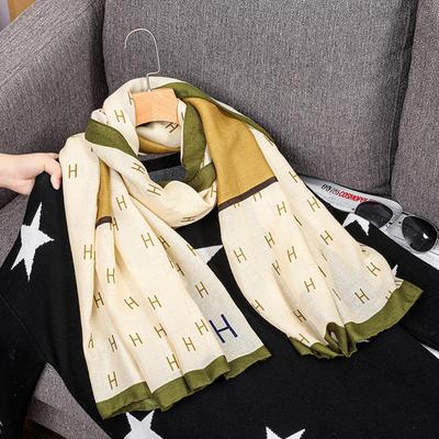 Korean Version of Dongdaemun New Cotton and Linen Scarf for Women In Spring and Autumn Thin Fashion Style Big Shawl High-end Versatile Silk Scarf