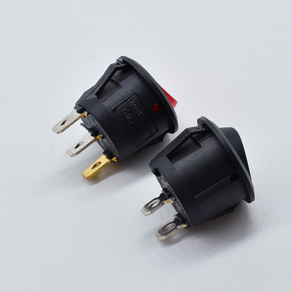 10PCS Mini 3 Pin 2 Position With Light Rocker Switch KCD1-105 Power Switch