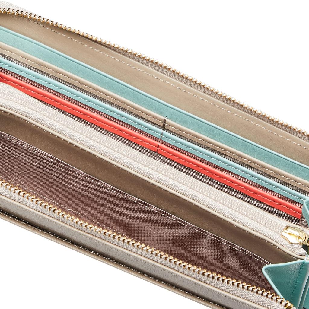 LANVIN en Bleu Luxembourg Farbe Große Reißverschluss Langbörse [Neue Farbe] Damen Geldbörse mit Kartenfächern und Scheinfach, Großes Fassungsvermögen, 481172,