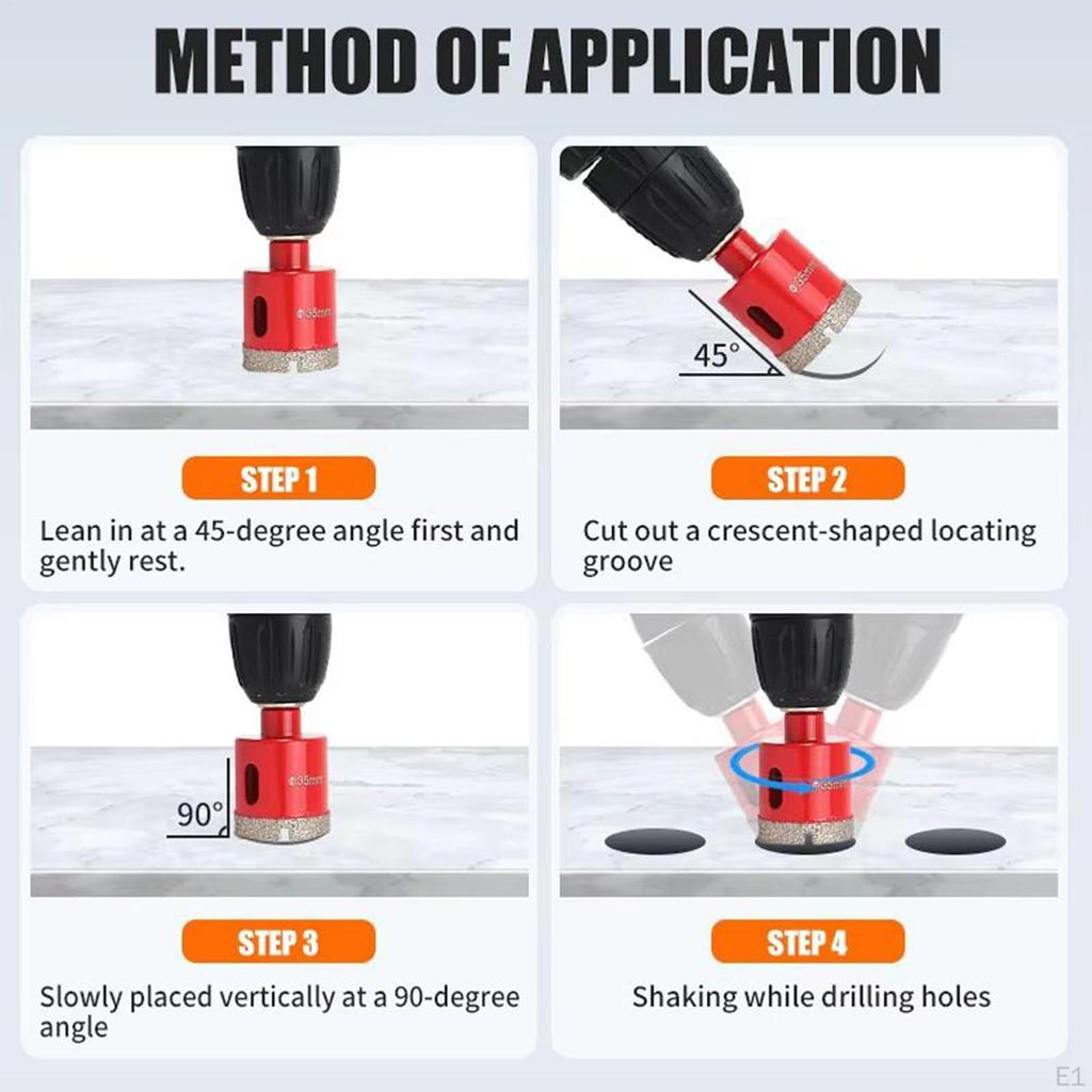 12 Stück Fliesenloch-Set Diamant Leichtgewicht Marmor Gips DIY Premium Kernbohrer-Set