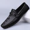 2024 New Leather Shoes Men's Black Casual Shoes Slip-on Shoes Soft Bottom Non-slip Dad Driving Shoes Business Casual Loafers