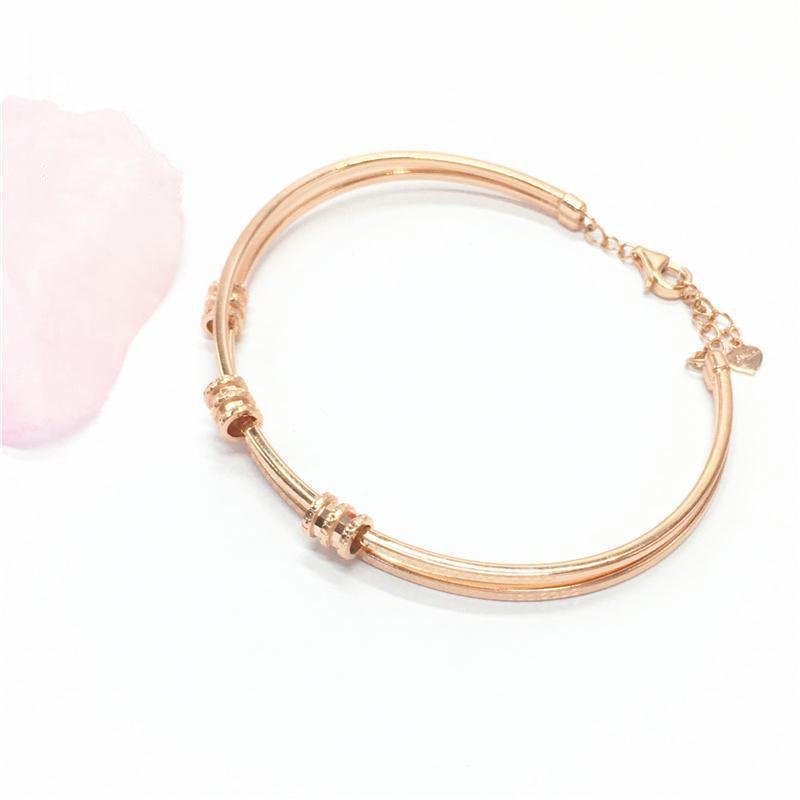 Purple Gold-Plated Rose Gold Color Gold Fashion Foreign Style Simple Small Waist Double-Layer Bracelet