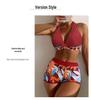 Bikini Separates: 2026 European & American Boxer Print Beach Swimwear for Women