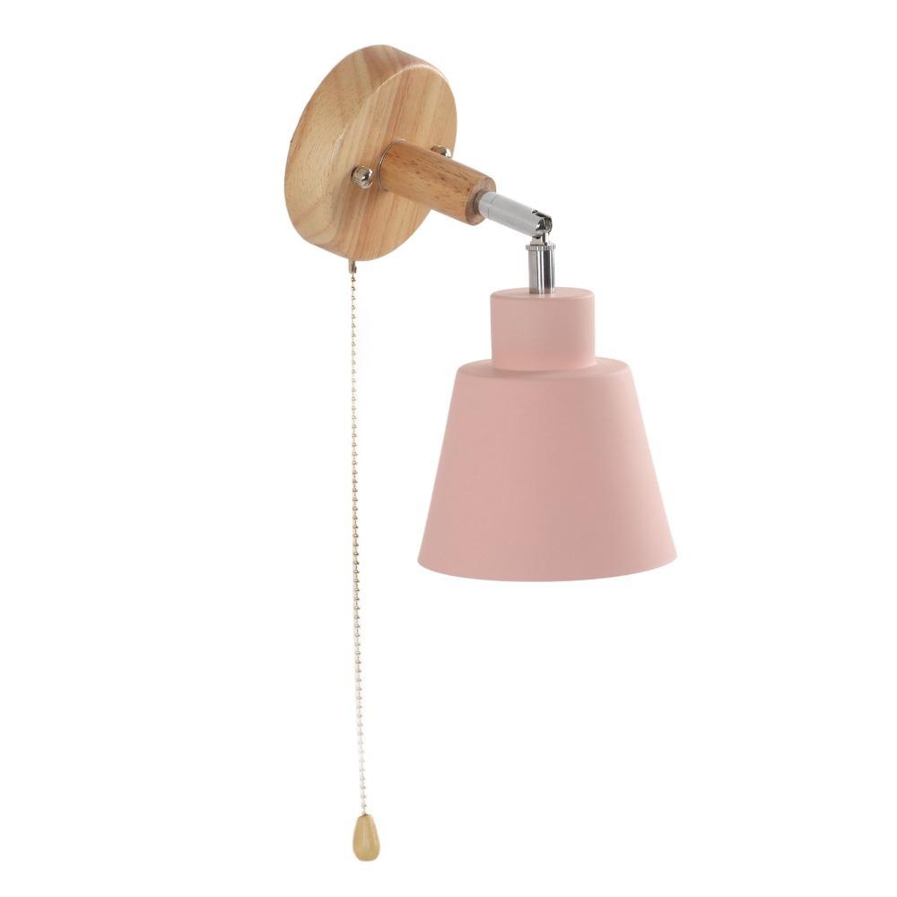 Macaron Wall Lamp Pink Lampshade Sconce Modern Wall Sconce  Bedside