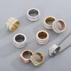 Punk Fashion Gold Color Zircon Pendant Neckalces Men Women Hiphop Titanium Stainless Steel Rhinestone Choker Necklace Jewelry