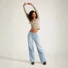 Washed Distressed Slim Fit Jeans Women Low Rise Straight Leg Wide Denim Pants