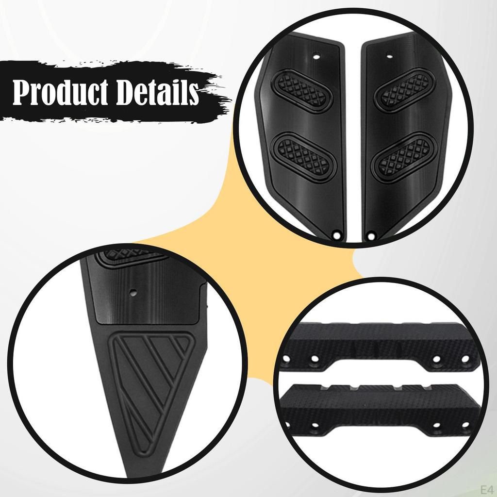 2 Pieces Floorboards Footpegs Mat Nonslip Foot Pedal Plate Pad Easy Installation Front Footboards
