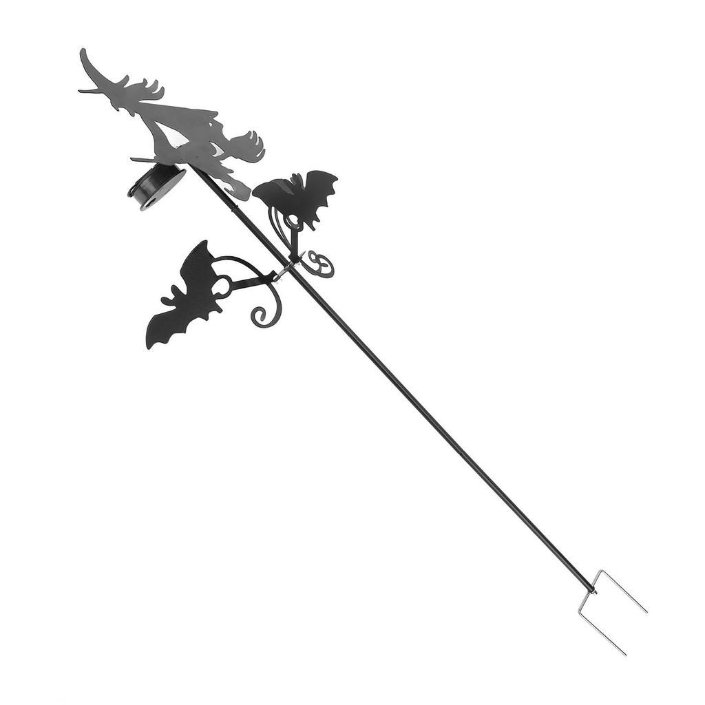 Witch Weather Vane Iron 360 Degree Rotation Bat Witch Vane Decor for Yard and Garden