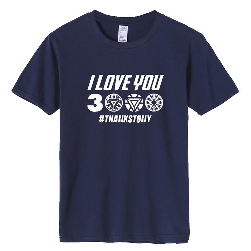 

Мстители Тони Эндшпиль Старк Футболка Я люблю тебя 3000 Подарок на День отца M тёмно-синий
