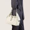 Genuine Leather Quilted Underarm Chain Bag Versatile Large Capacity Caviar Pattern Single Shoulder Bucket Bag Drawstring Bag