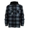 Men's Plaid Long Sleeve Shirt Men's Pocket Button Hooded Sweatshirt