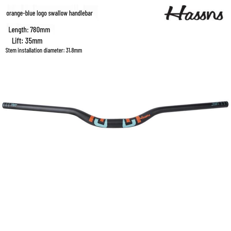 HASSNS Mountain Bike Swallow Handlebar, 31.8/35mm Diameter, AM DH Downhill, 25/35/55mm Rise