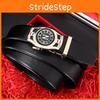 Classic Leather Belt With Automatic Buckle For Business And Casual Wear