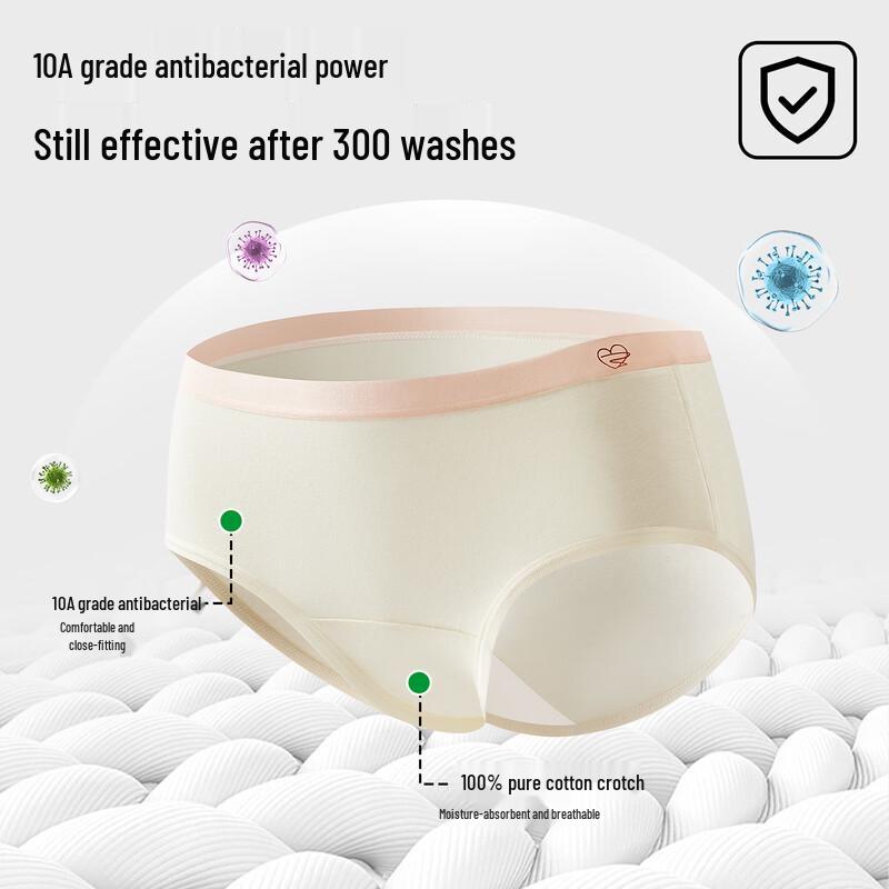 Urban Beauty Women's Class A Baby Cotton Antibacterial Mid-Rise Seamless Briefs 5-Pack