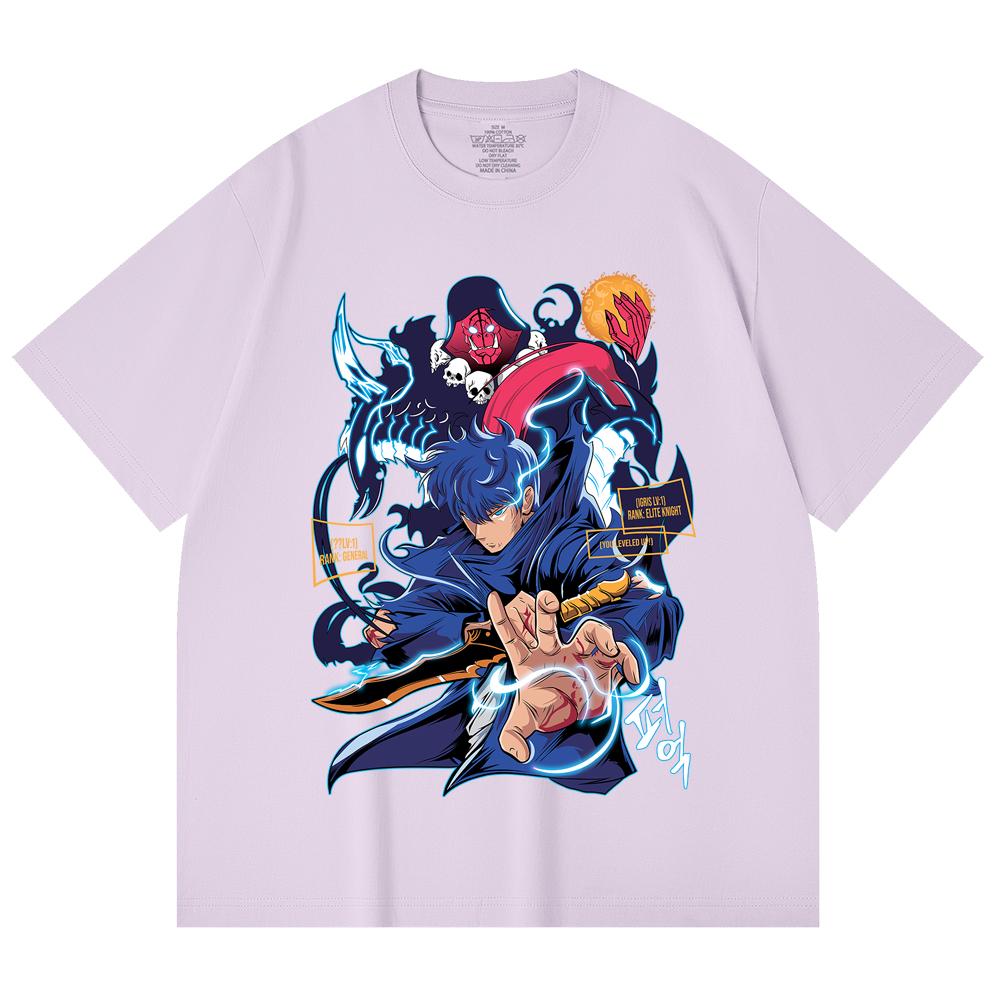 230 Gsm 100% Cotton Solo Leveling V14 Print Unisex Heavy Cotton T Shirt