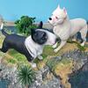 Realistic Plastic Animal Model Collection Featuring Brindle Bull Terrier And Dogo Argentino For Educational Purposes