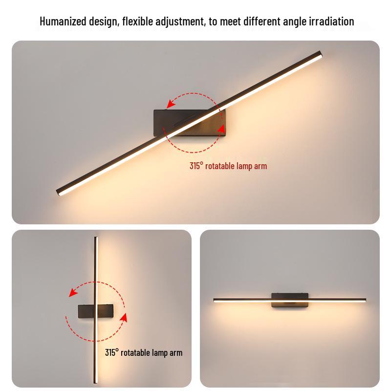 LED Bathroom Mirror & Bedside Lamp - Rotatable Mirror Lighting for Makeup & Art