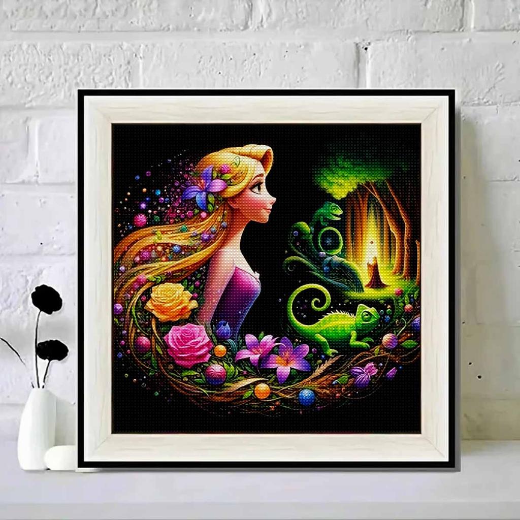 DIY Diamond Painting Round Diamond Beautiful Princess Full Diamond Mosaic Home Decoration Painting Cross Stitch Kit