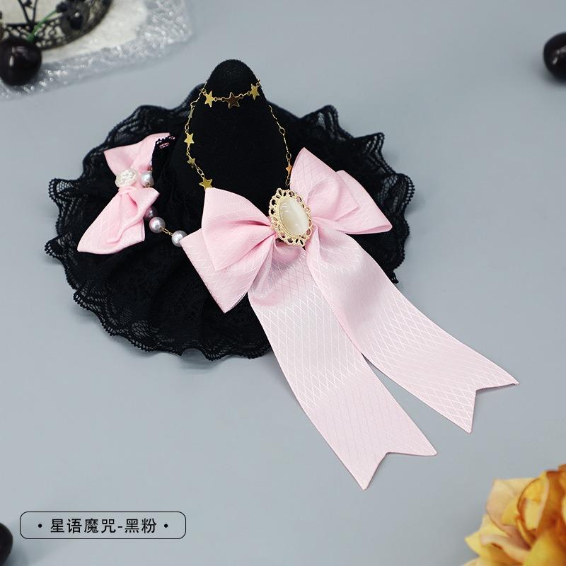 Gothic Magic Girl Hairpin Olita Hair Accessories Halloween Comics Hairpin Lace Bow Headgear Witch Hat