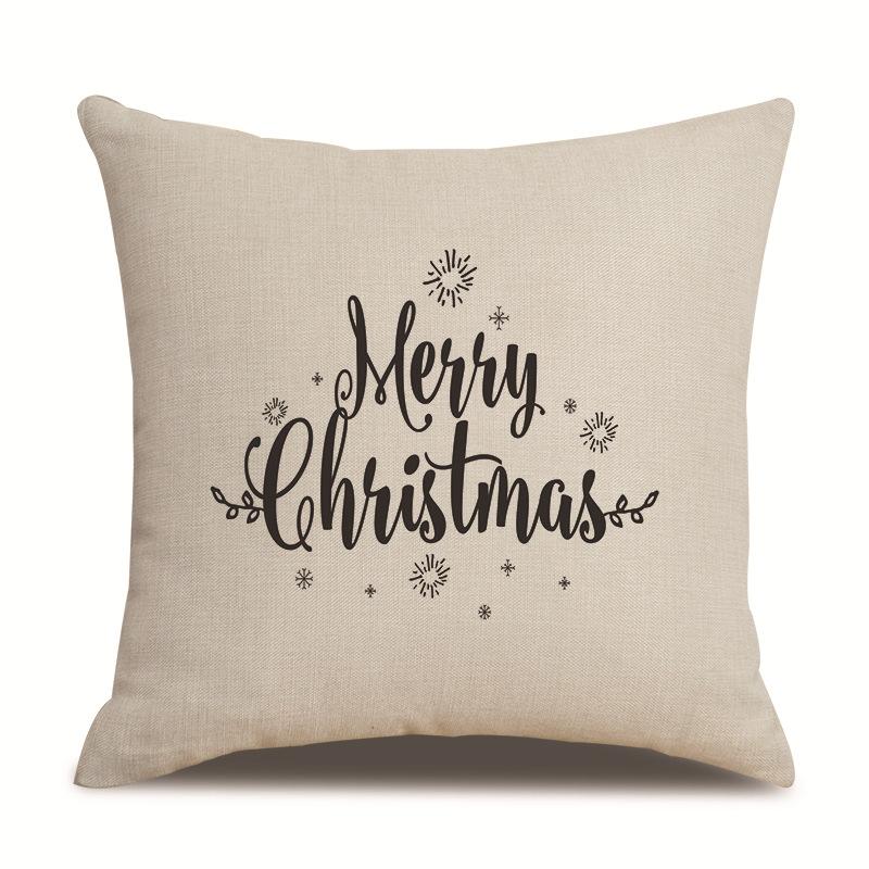 Christmas Bedroom Single-sided Pillowcase Living Room Linen Car Pillowcase Sofa Pillowcase Bedside Cushion Cover