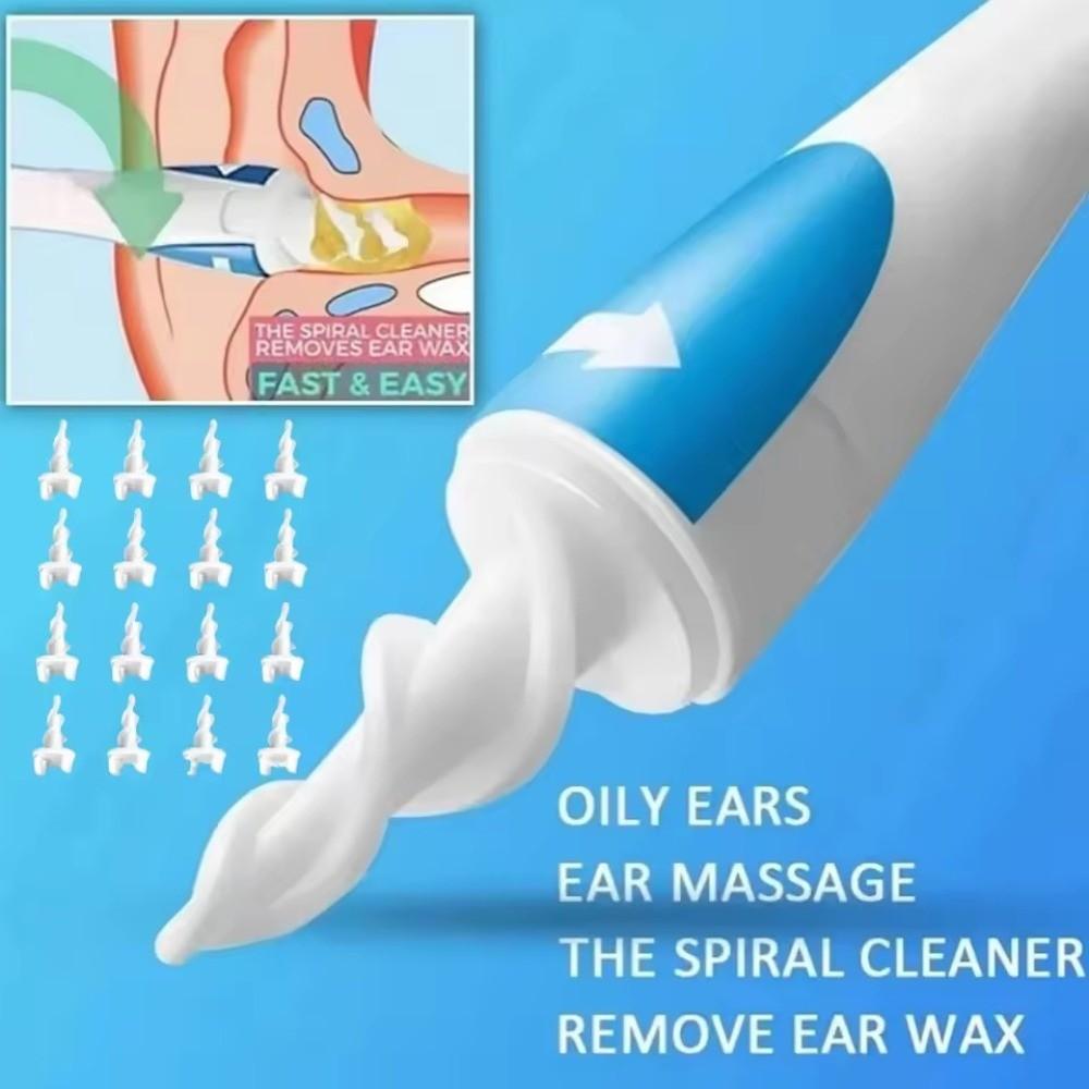 16 Replacement Tips Spiral Ear Cleaner 360° Rotary Ear Wax Remover Tool Ear Curette