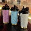 Sparkling Thermos Cup Stainless Steel Hot Drink Water Glass Large Capacity Beverage Cups Milk Tea Coffee Latte Cold Drink Mugs