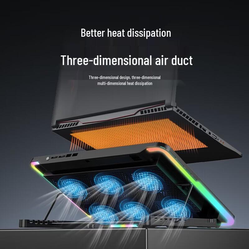 Yinengzhe Gaming Laptop Cooler Stand with Adjustable LED