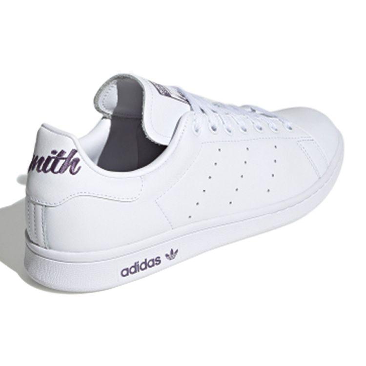 Adidas Originals Stan Smith Non-Slip Low-Top Sneakers Unisex Sneakers White Purple EF4298