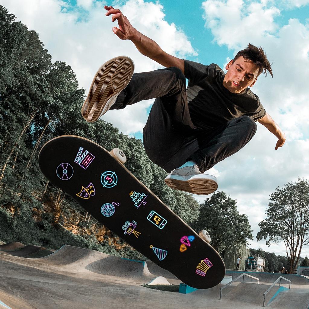 50 pcs Dark Night Neon Stickers Personalized Cartoon Notebook Skateboard Fluorescent Christmas Neon Stickers