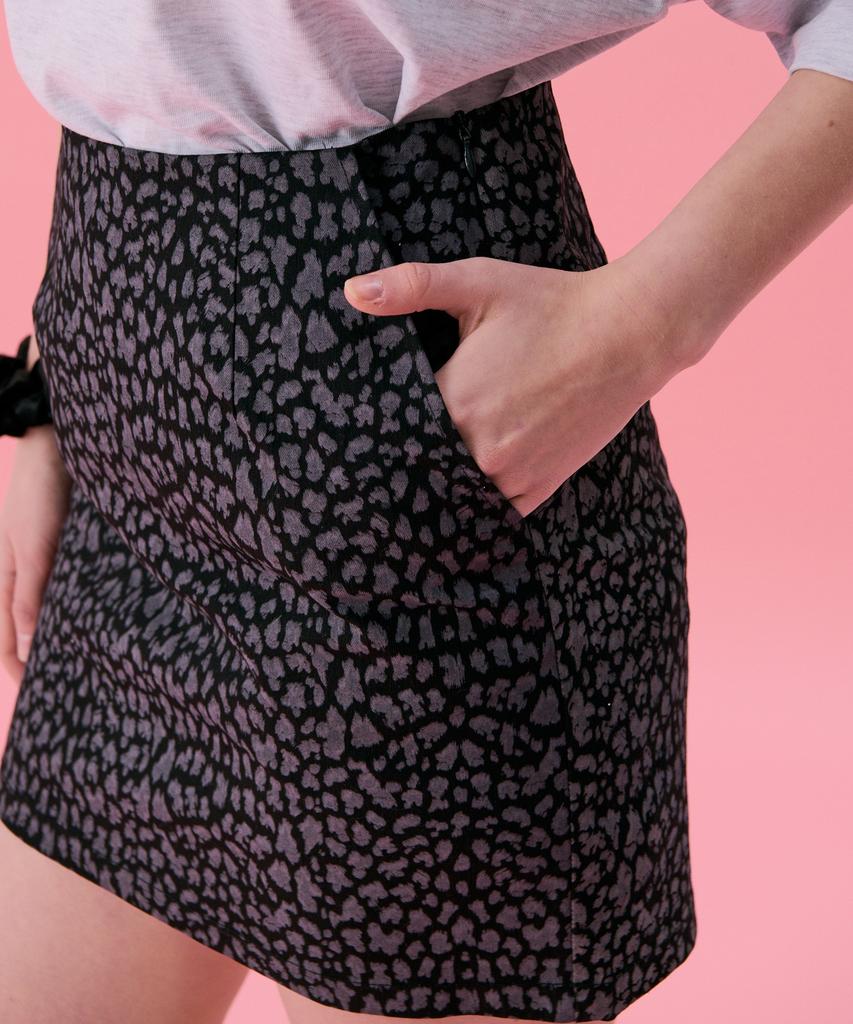 Jun Jun Space Vol11.Leopard Mini Skirt_Black(Vol11.Leopard Mini Skirt_Black)