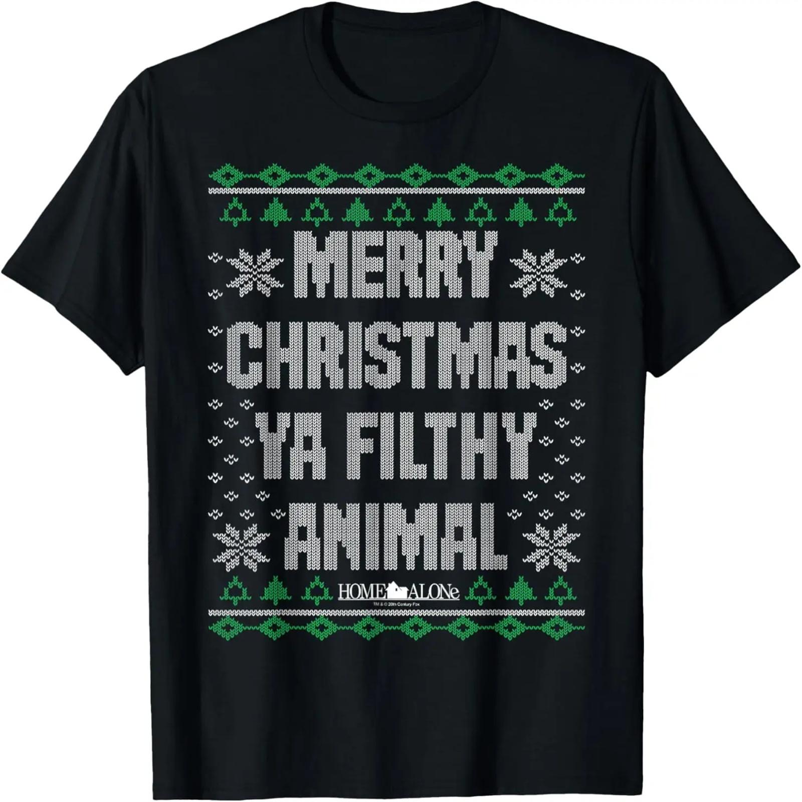 

Home Alone Merry Christmas Ya Filthy Animal Ugly Sweater T-Shirt XXXXXL чёрный