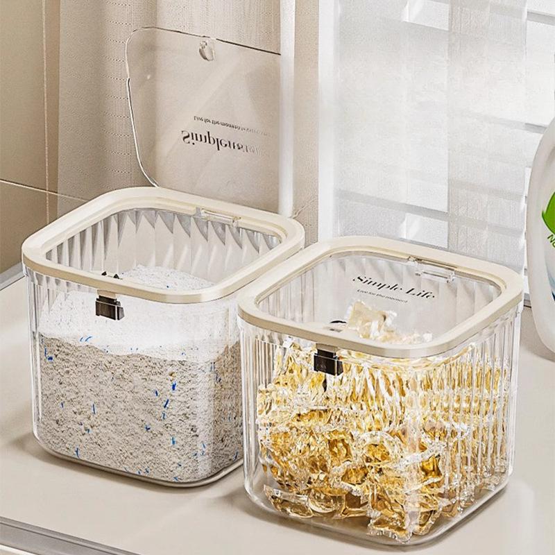 Laundry Pod Storage Wonder Laundry Powder Storage Box Bucket Can Press-type Dishwashing Pod Sealed Special Storage Box