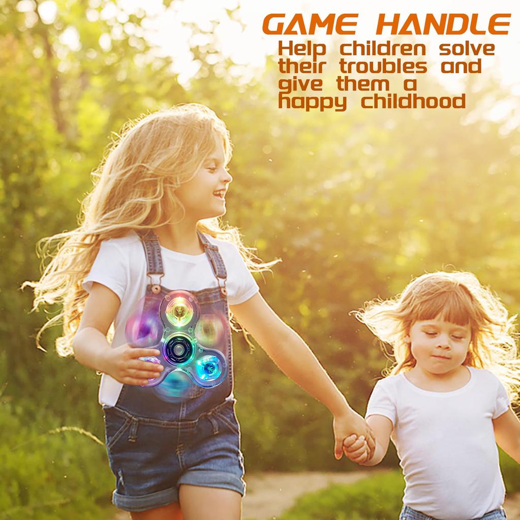 Crystal LED Light Finger Gyro Toy Anxiety Relief Toys For Children And Adults