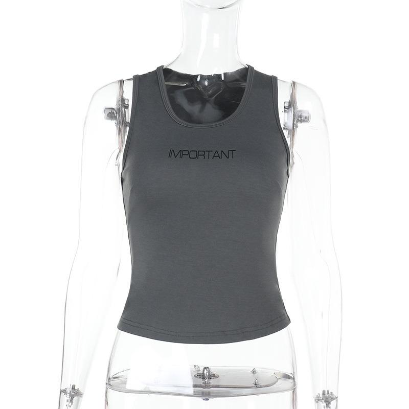 Damen Basic Buchstaben Camisole Bedrucktes Tanktop Design Sinn Spice Girls Hundert Schlankes Top